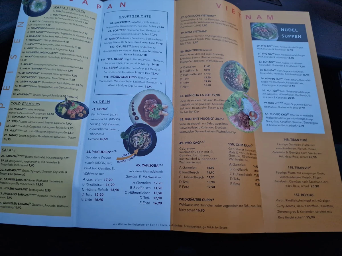 Speisekarte, HATO Restaurant Kehl