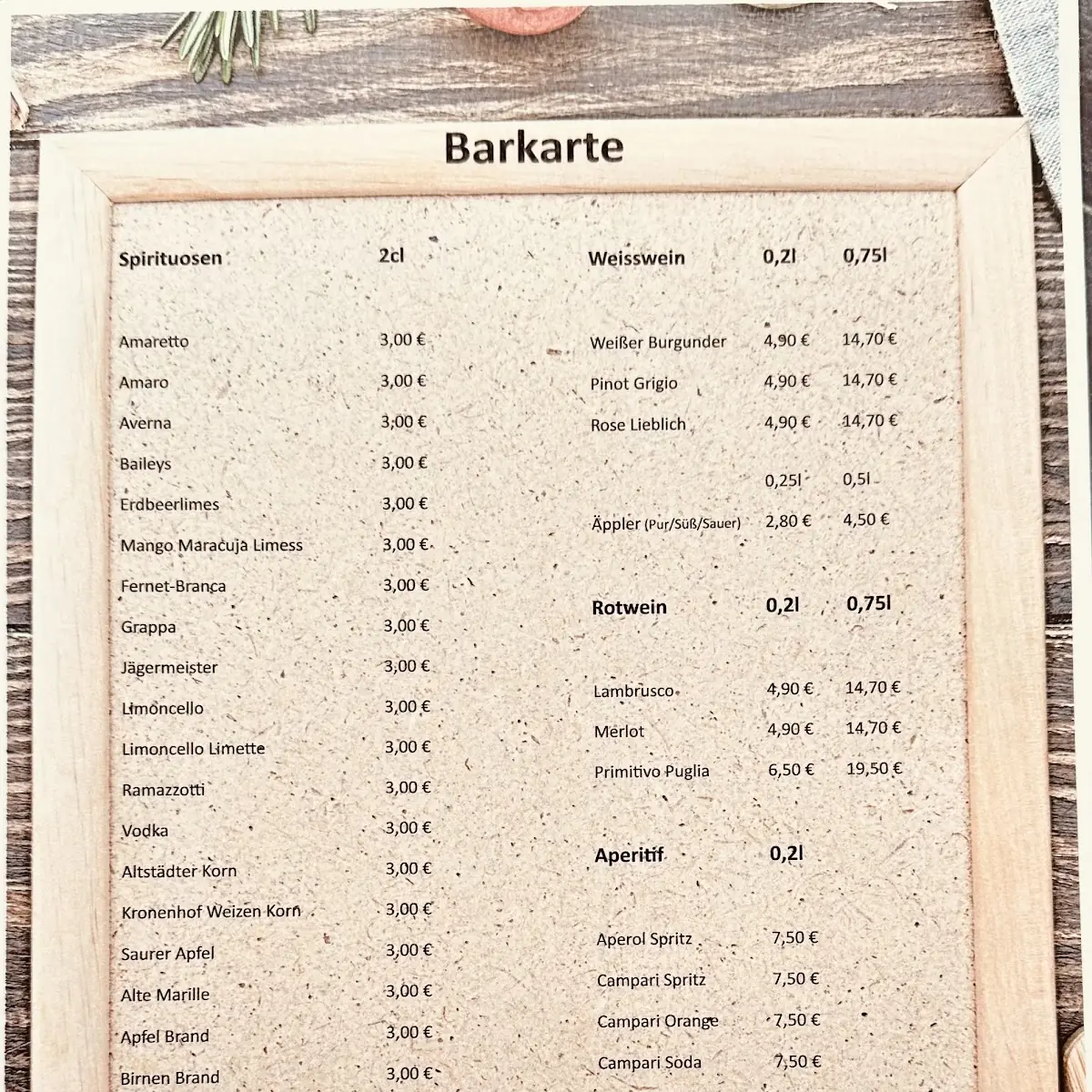 Speisekarte photo 2