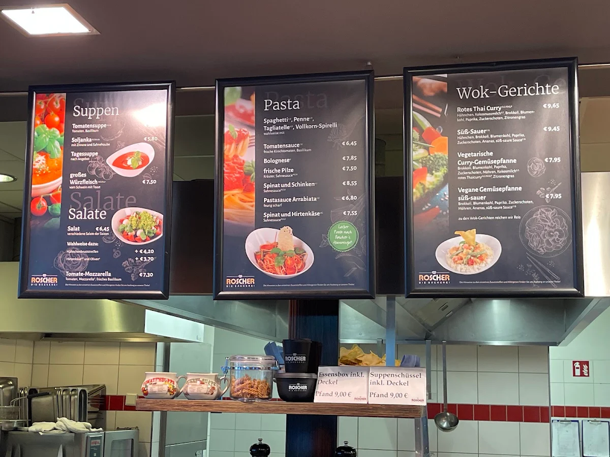 Speisekarte, Bäckerei & Konditorei Roscher OHG mit Café