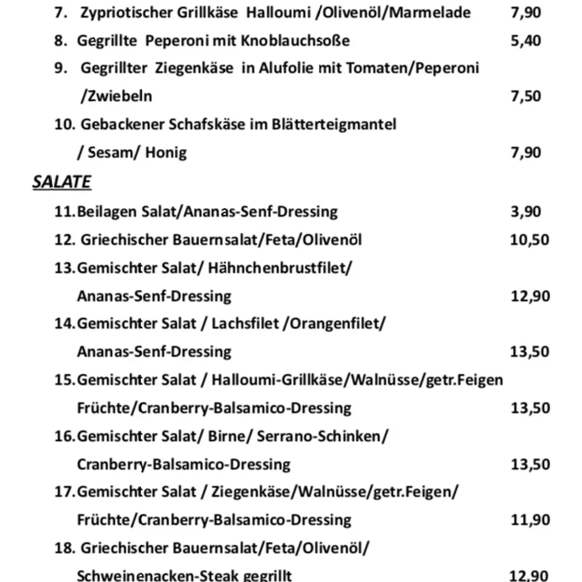 Speisekarte photo 9