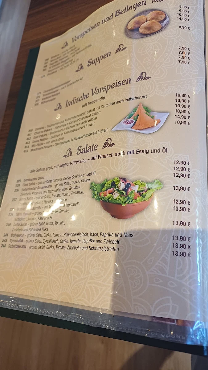 Speisekarte, Maharaja Restaurant Prestewitz