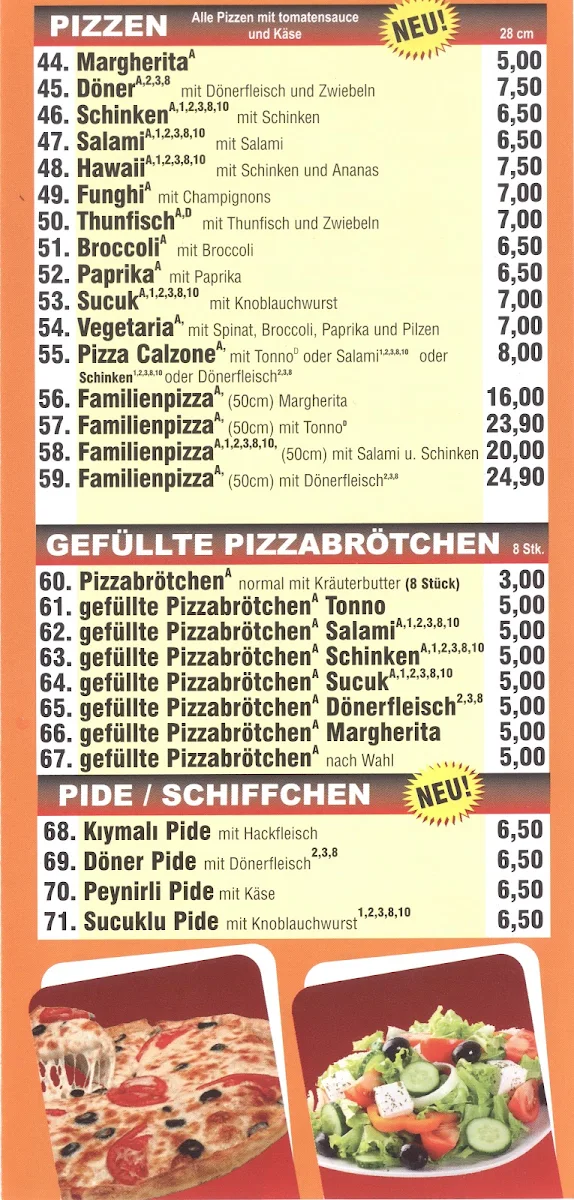 Speisekarte, City Kebap Haus