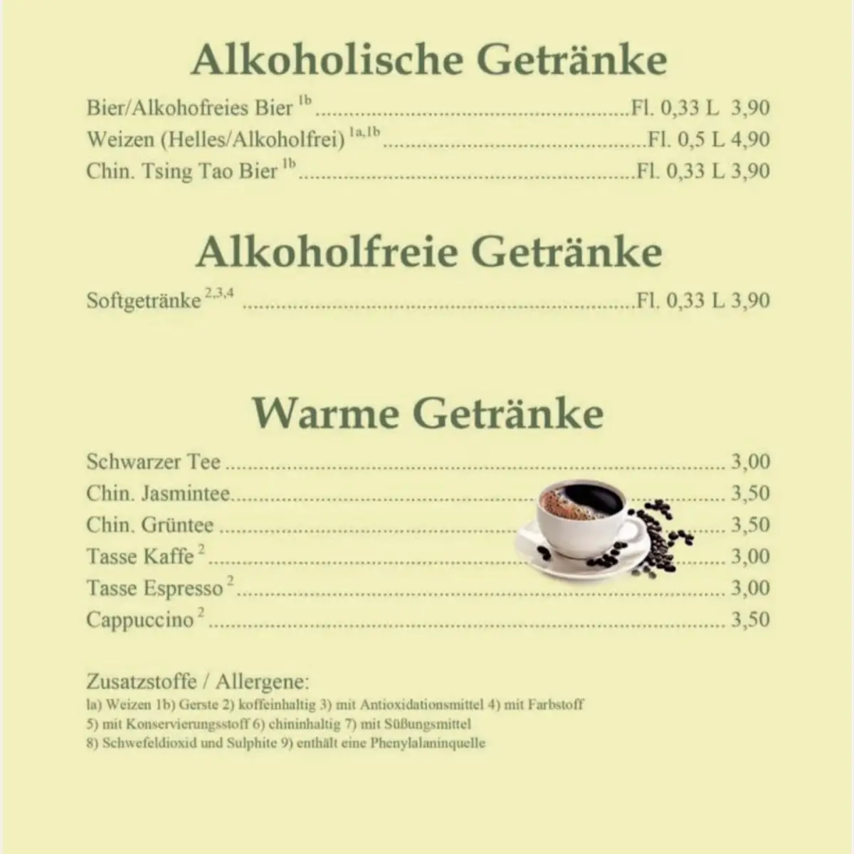 Speisekarte, AsiaXpress