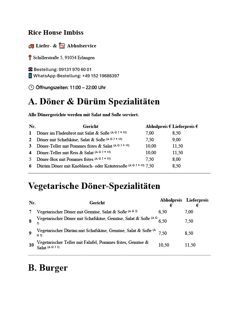 Speisekarte photo 3