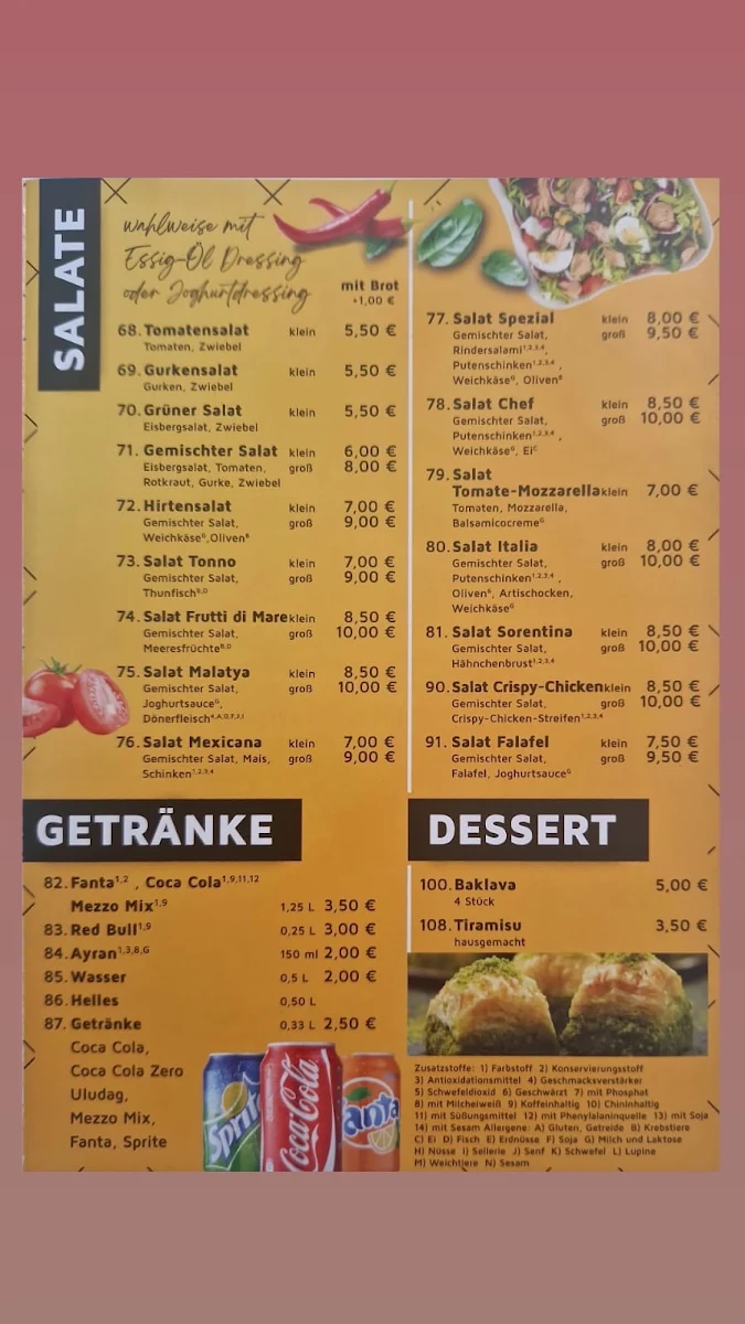 Speisekarte, MALATYA