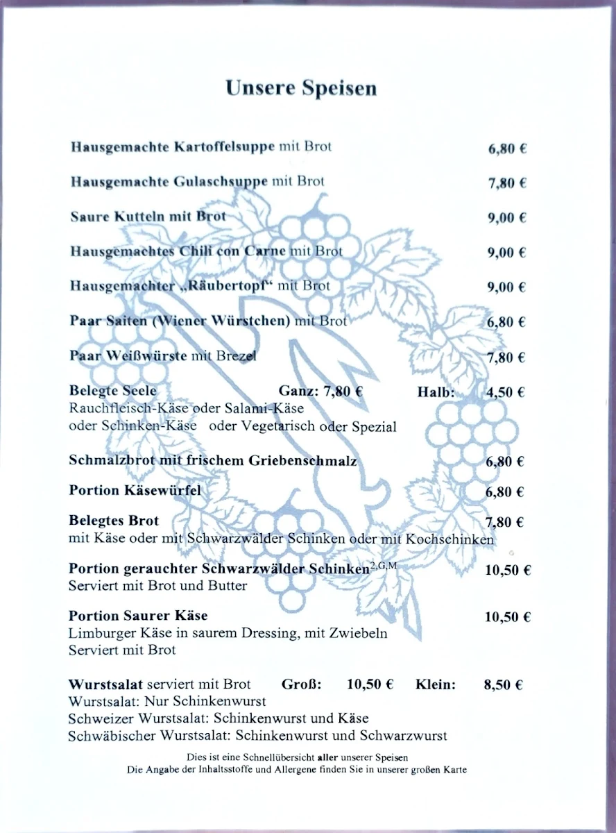 Speisekarte photo 1