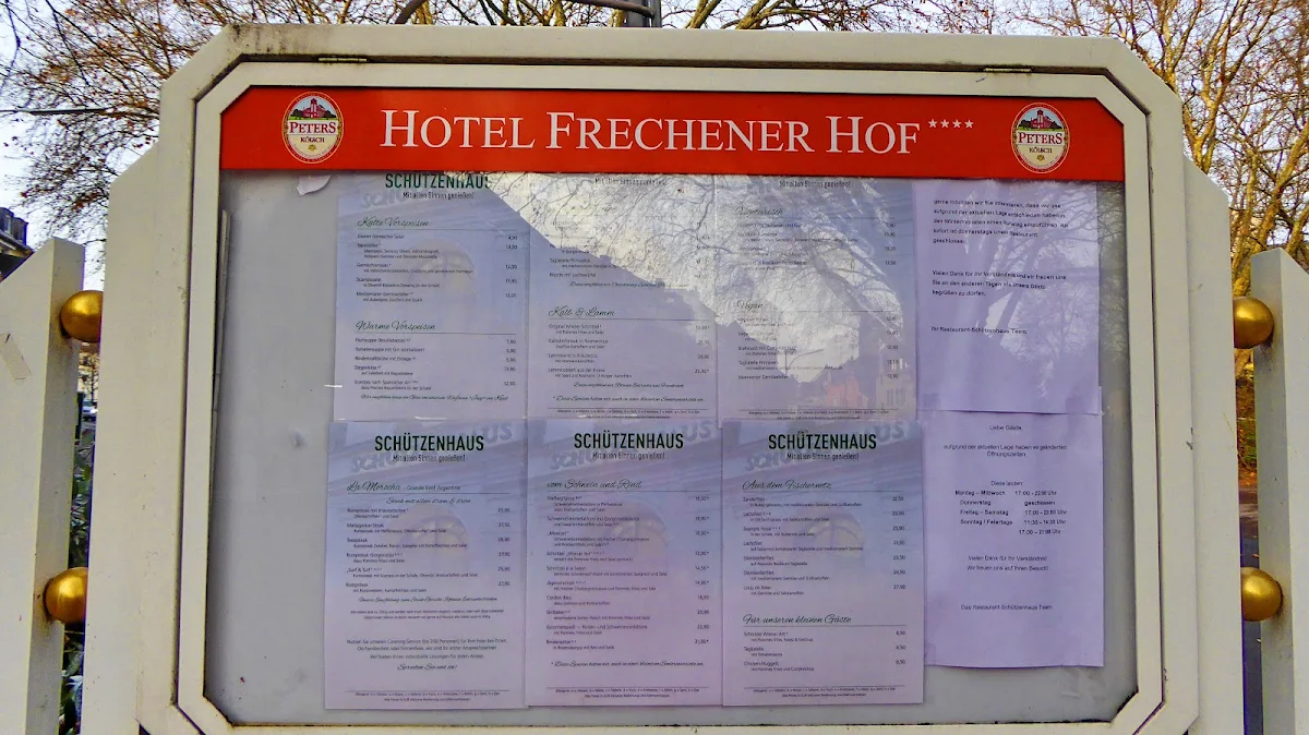 Speisekarte, Restaurant Schützenhaus Frechen