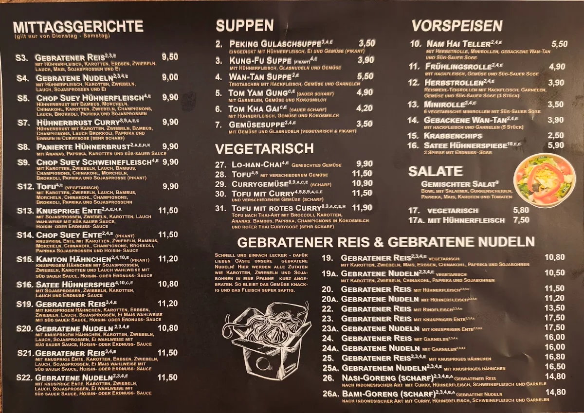 Speisekarte, Nam Hai