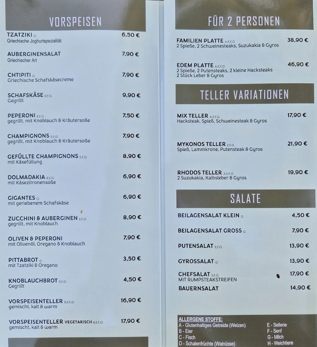 Speisekarte photo 1
