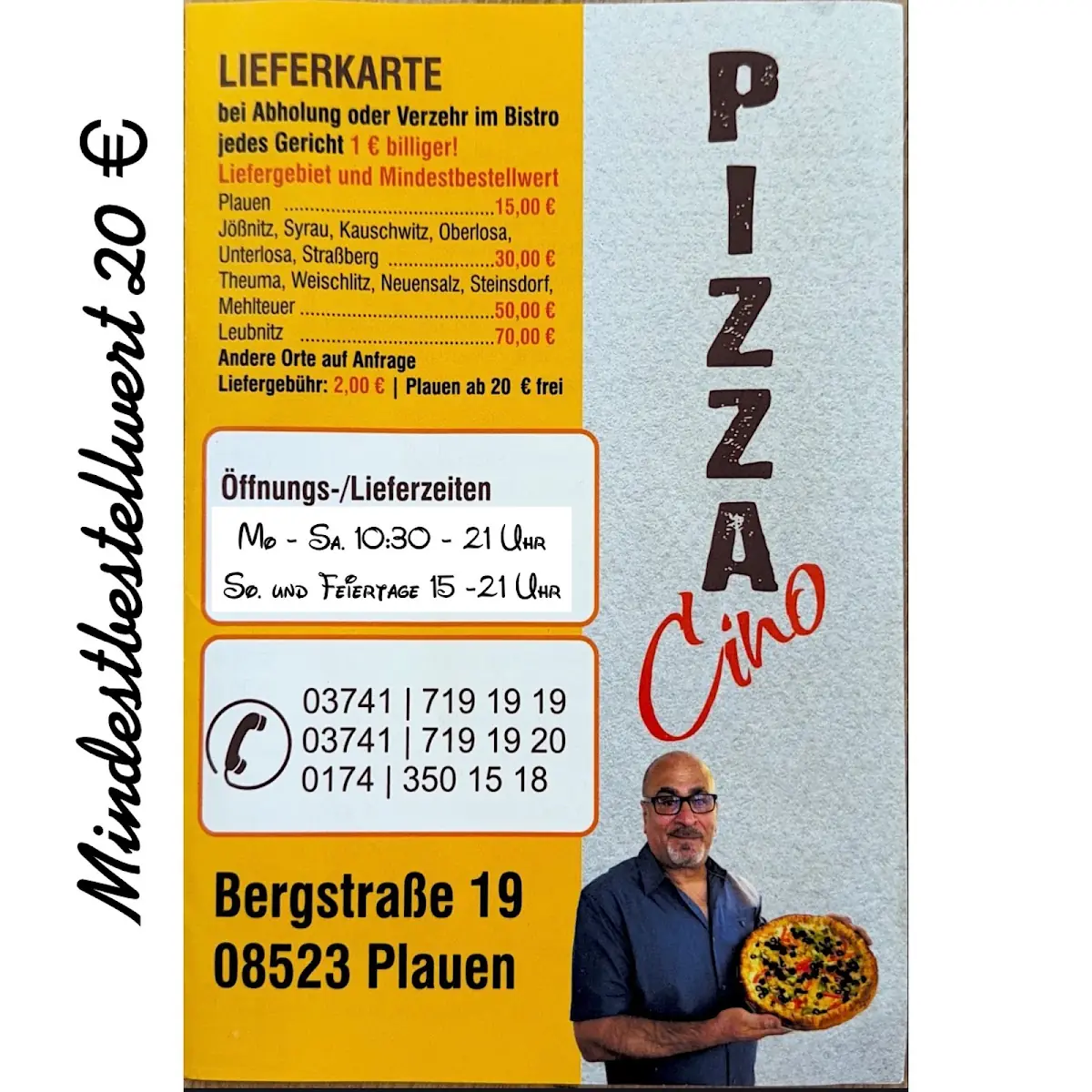 Speisekarte, Pizza Cino