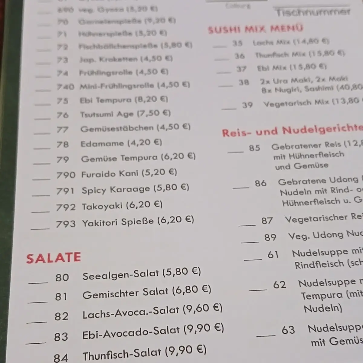 Speisekarte photo 5