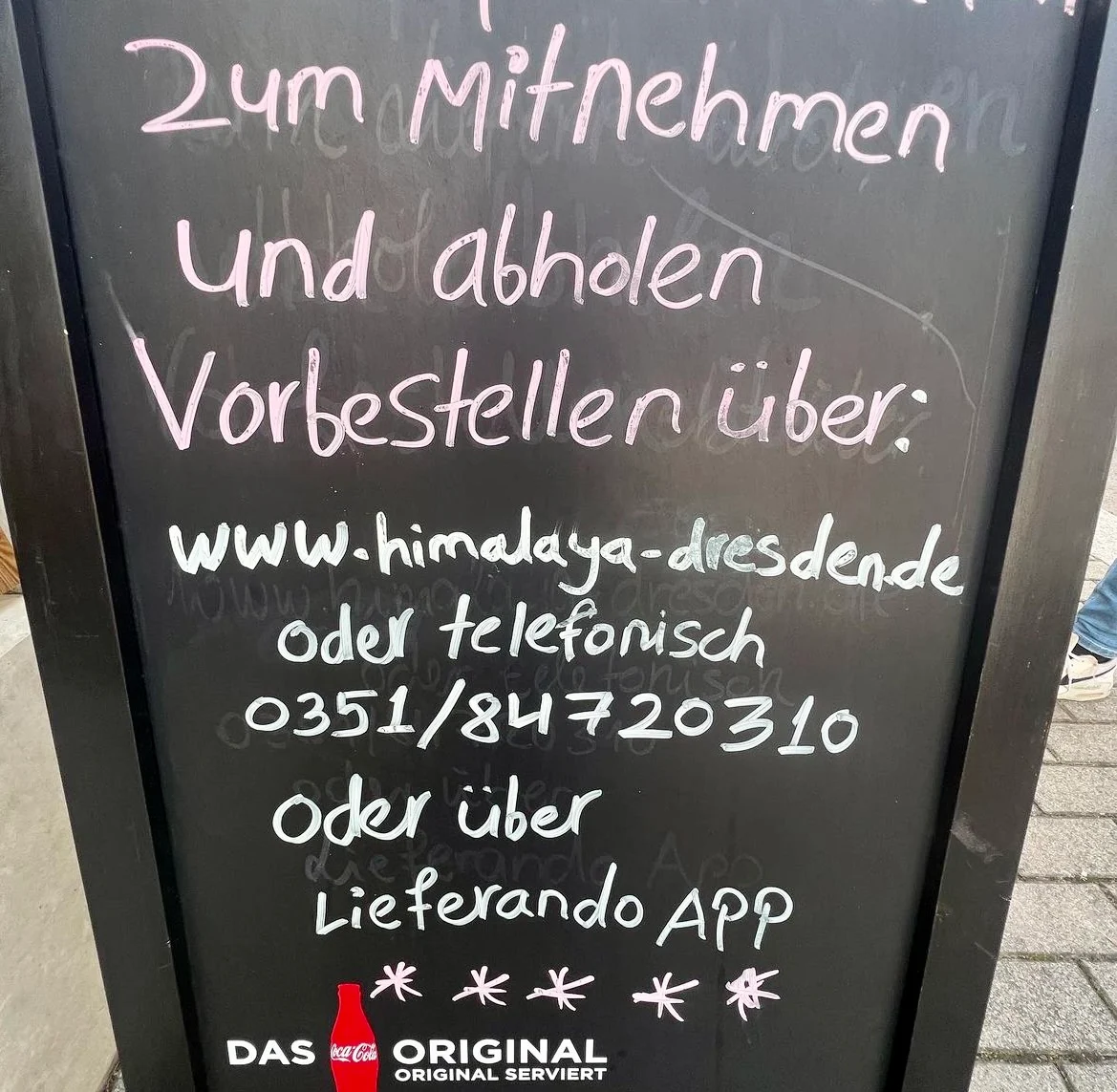 Speisekarte, Himalaya Dresden