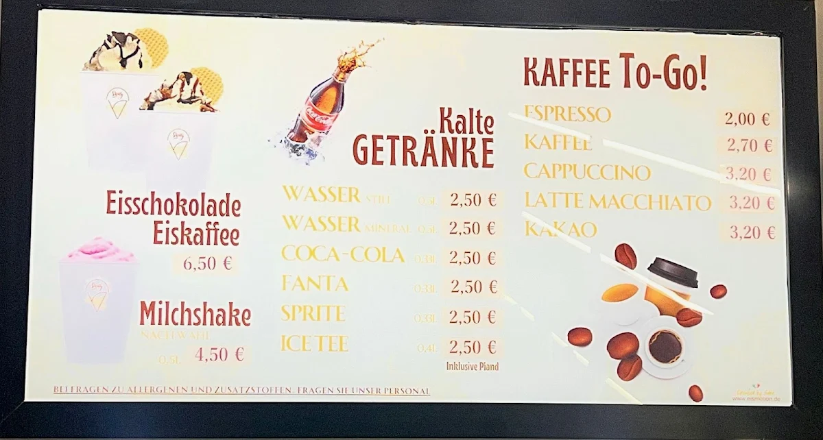 Speisekarte, La Gelateria Sicily