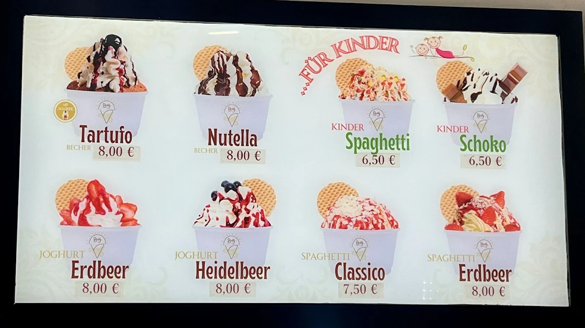 Speisekarte, La Gelateria Sicily