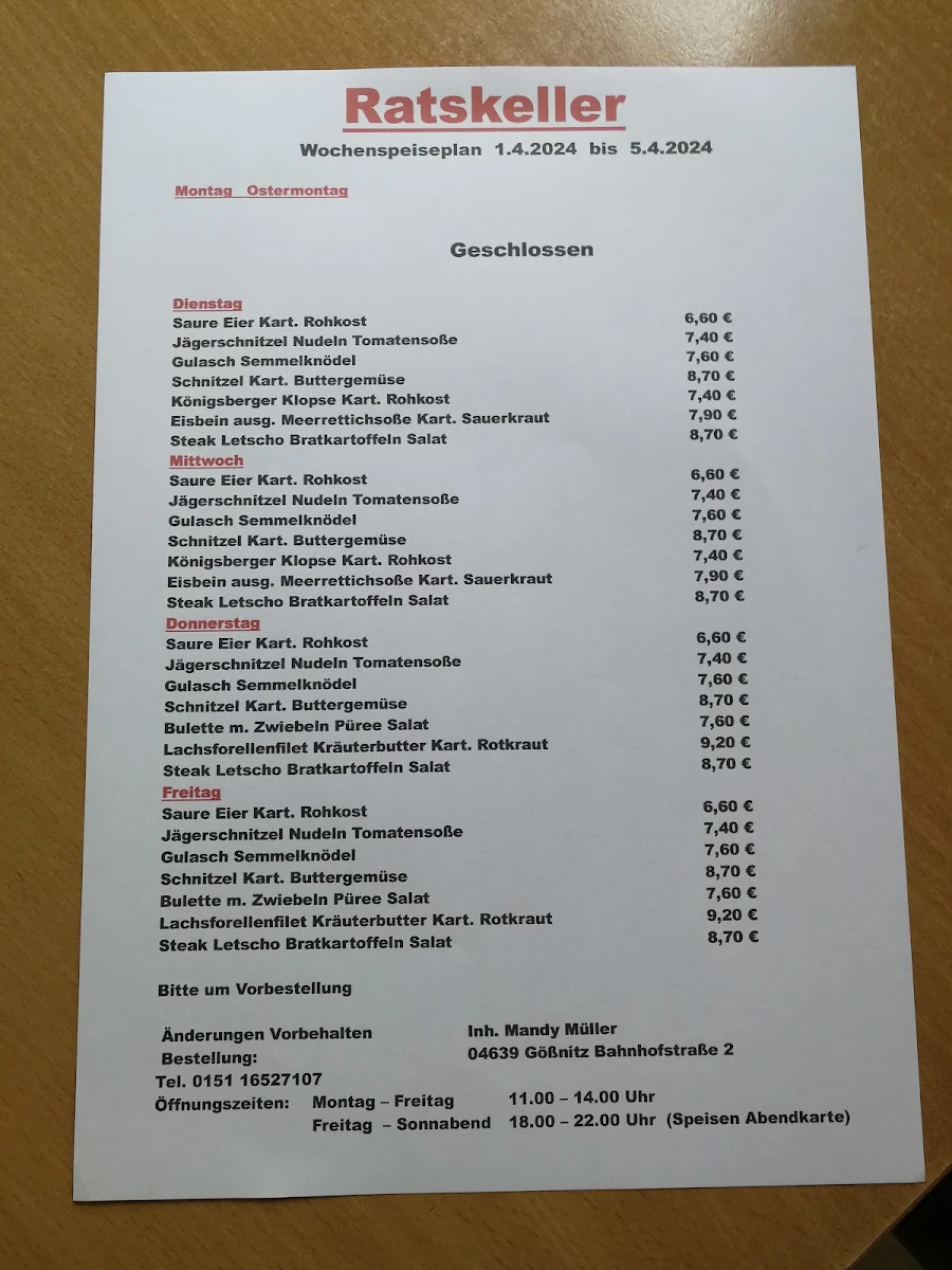 Speisekarte photo 2