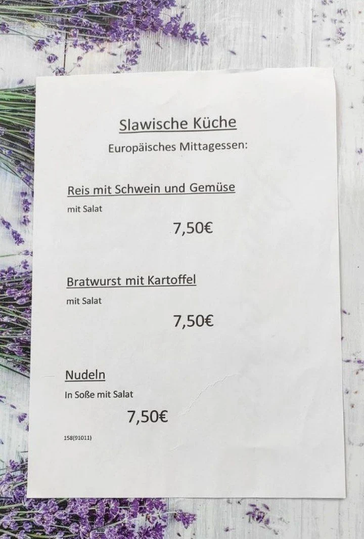 Speisekarte, Slawische Küche