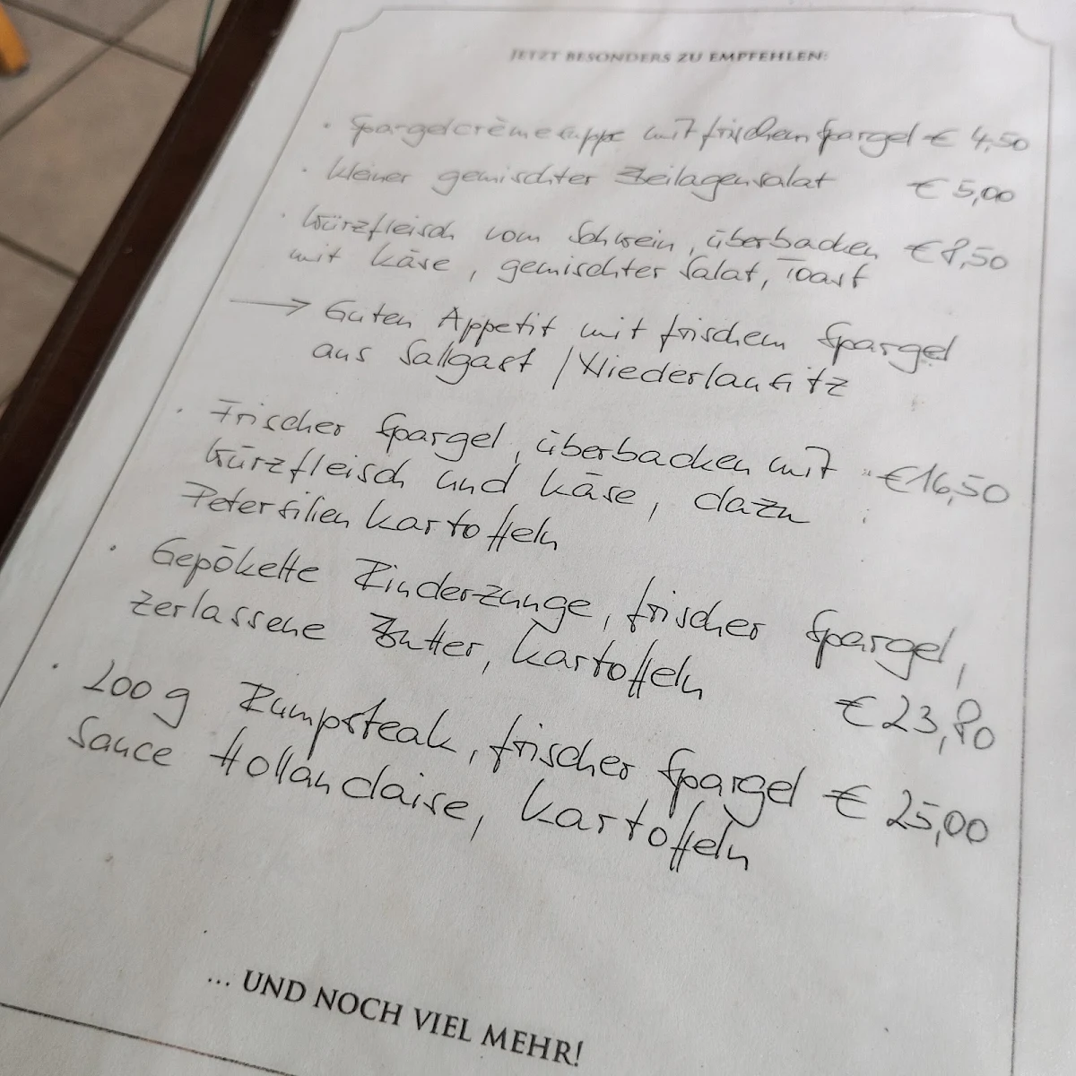 Speisekarte photo 1