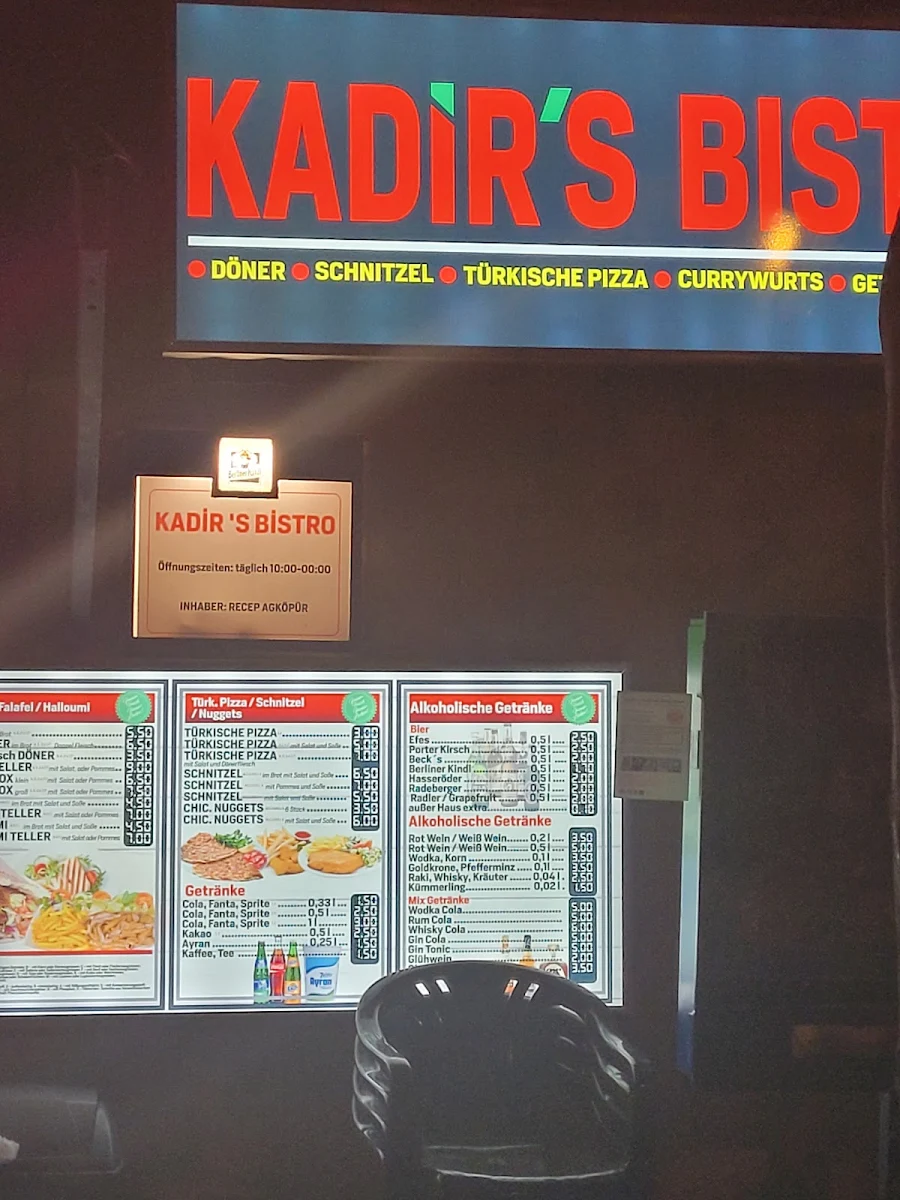 Speisekarte, Kadir Bistro