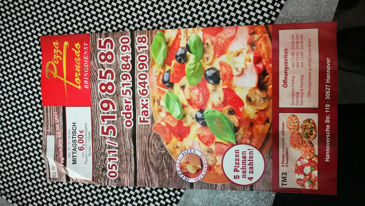 Speisekarte, Pizza Tornado Misburg