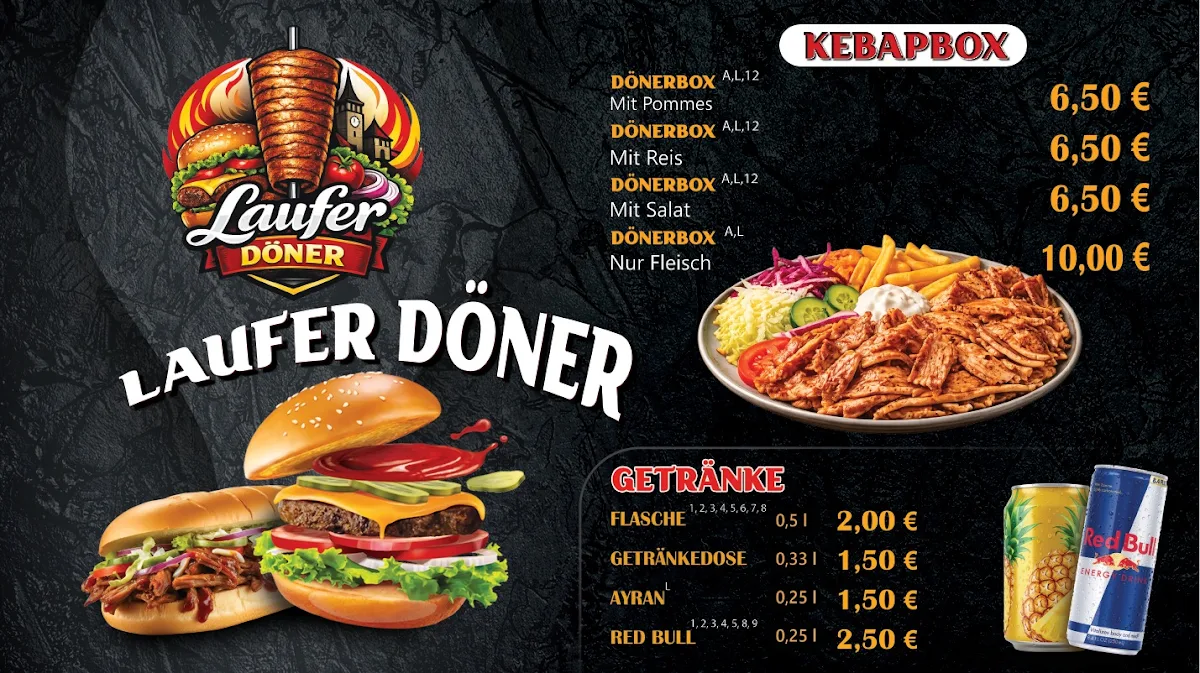 Speisekarte, Laufer Döner