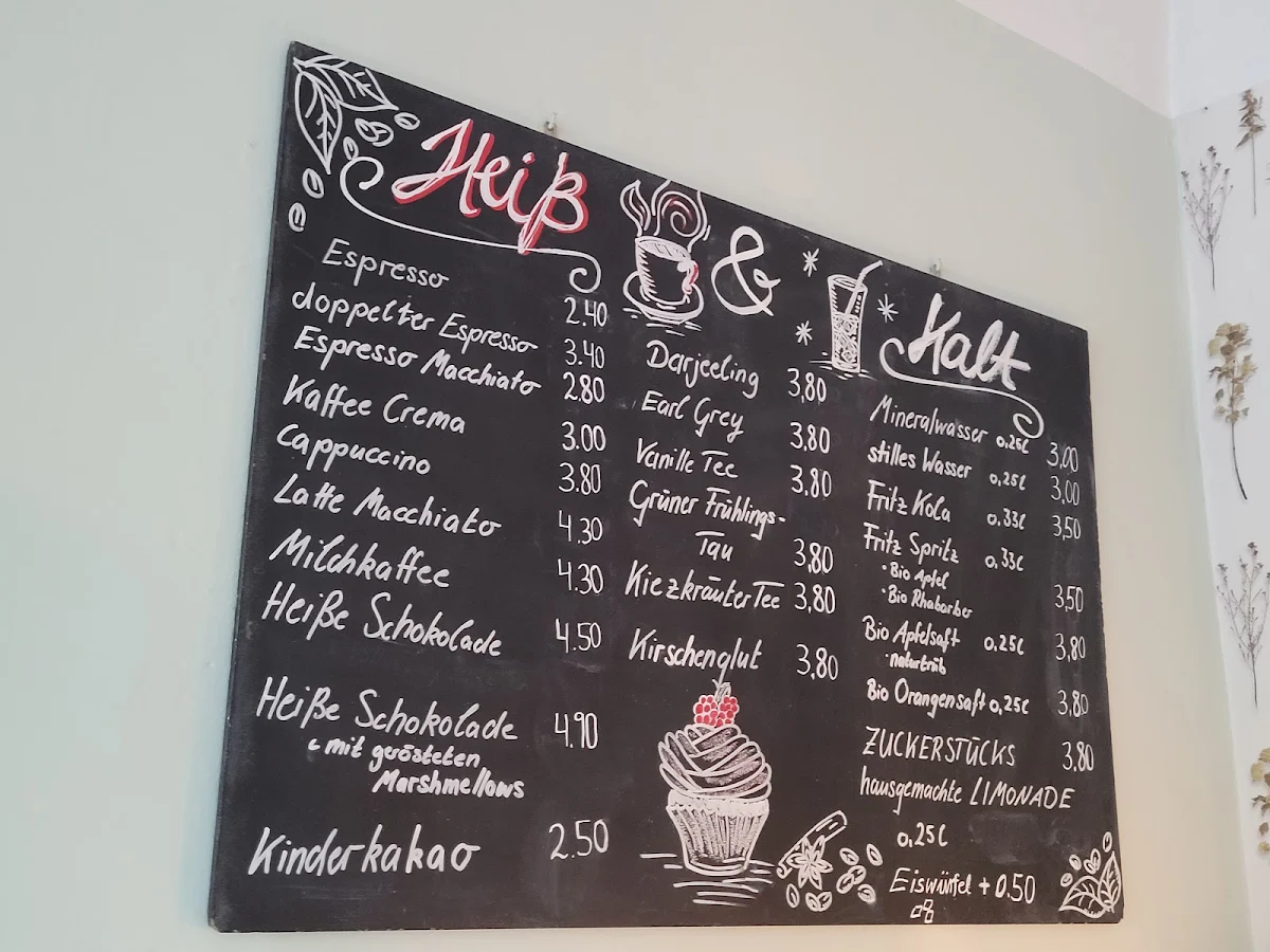 Speisekarte, Cafe Zuckerstück