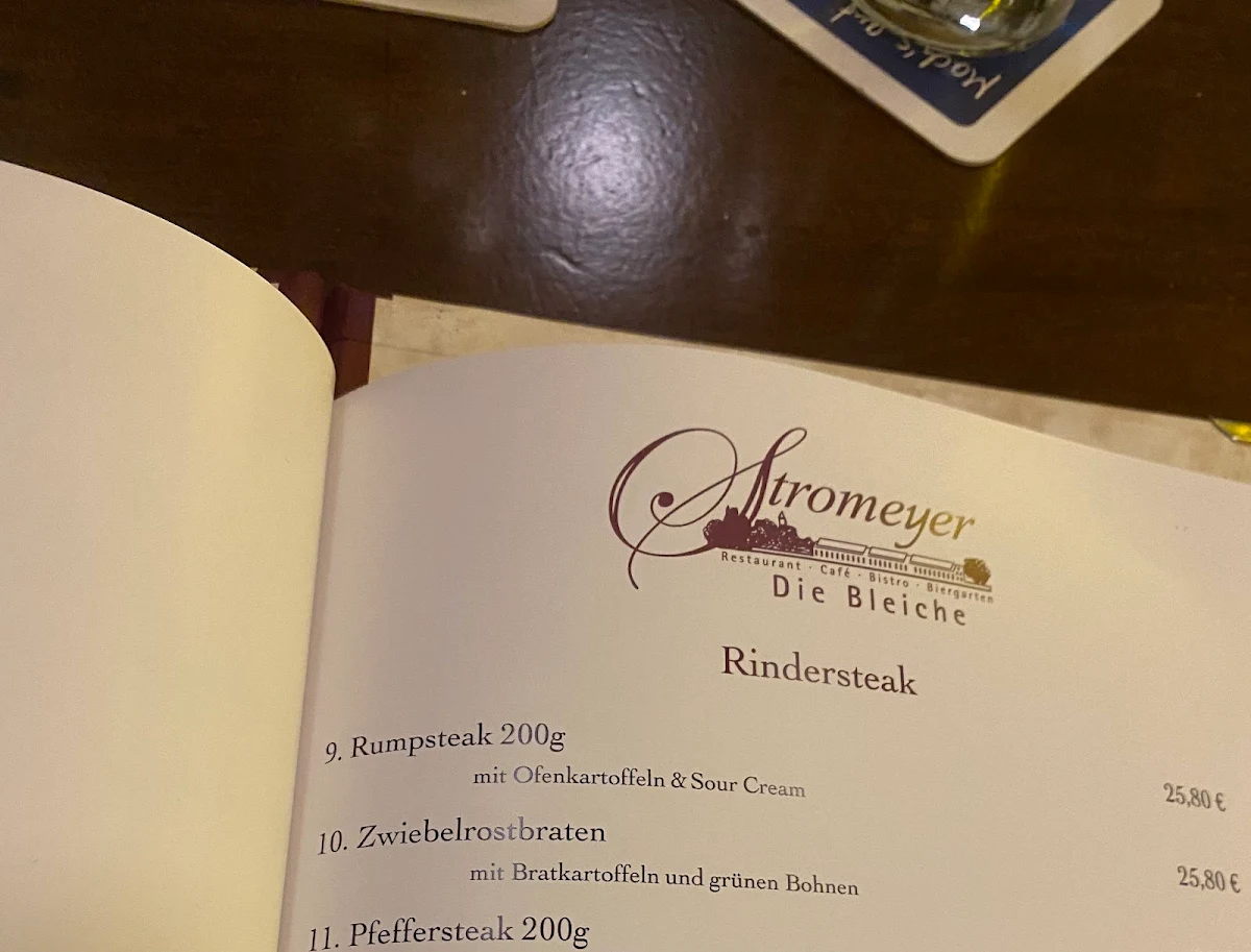 Speisekarte, Stromeyer - Die Bleiche Restaurant