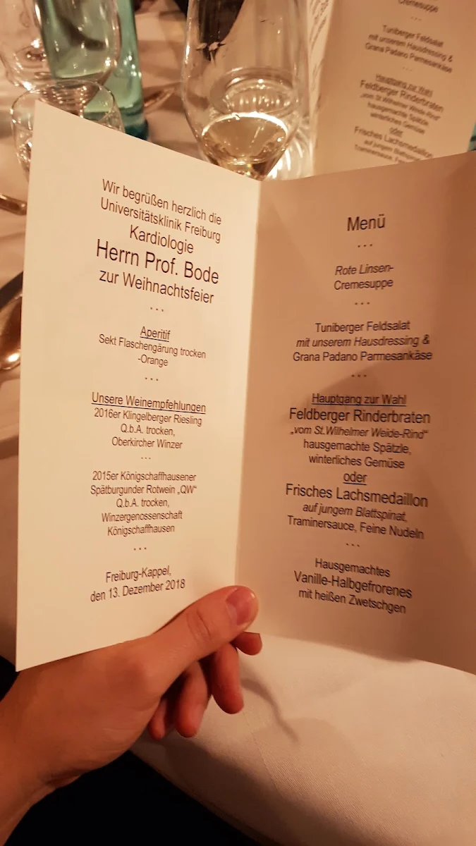 Speisekarte, Gasthaus Zum Kreuz