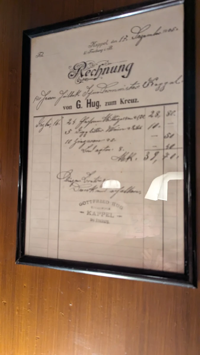 Speisekarte, Gasthaus Zum Kreuz