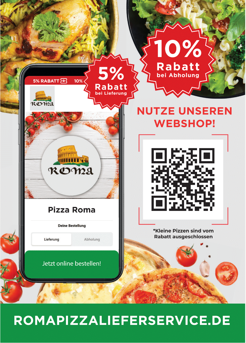 Speisekarte, Roma Pizza