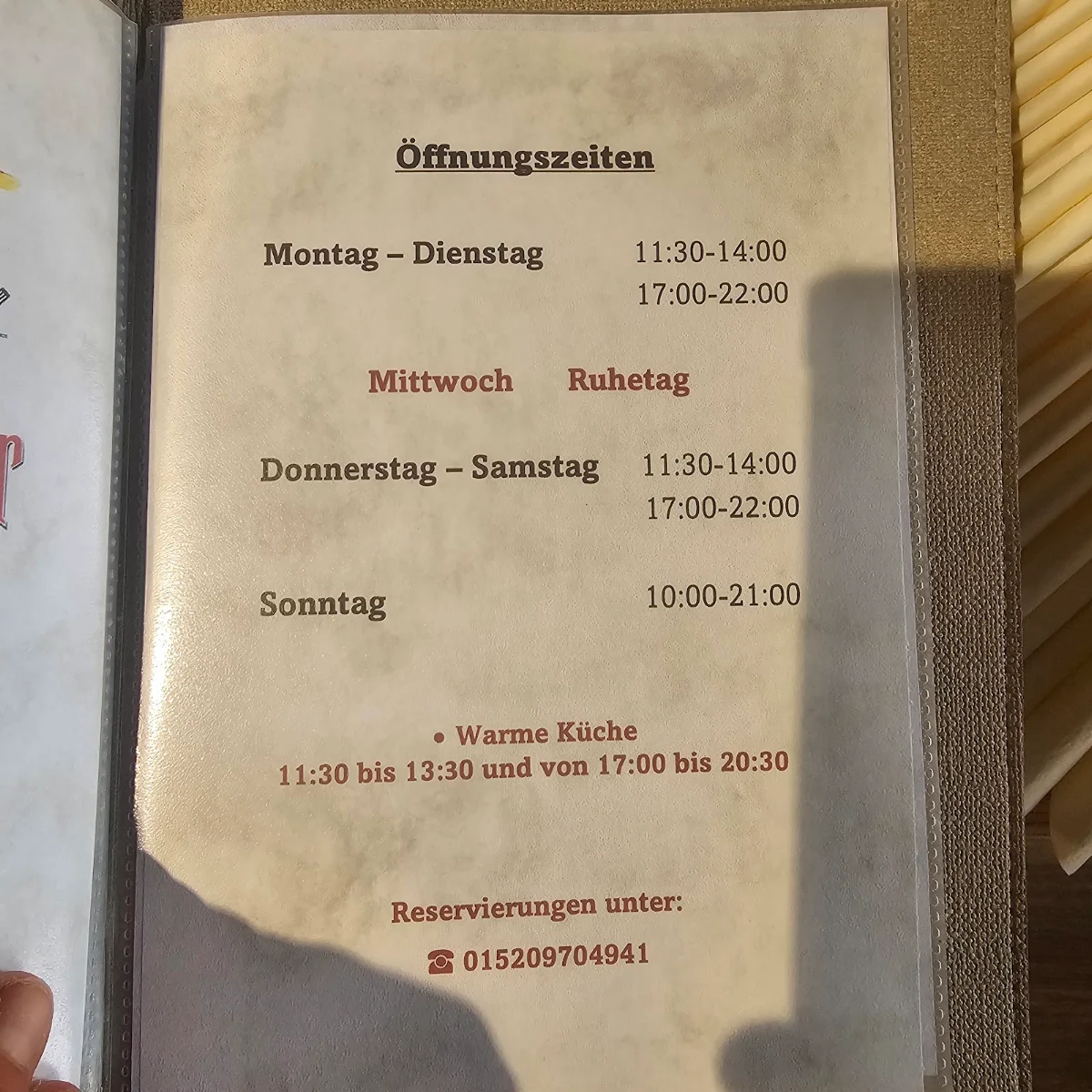 Speisekarte, Falken Speisegaststätte | Rottenburg am Neckar