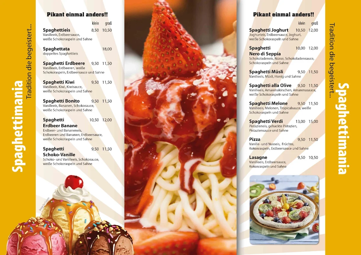 Speisekarte, Eiscafé & Eismobil Crocco