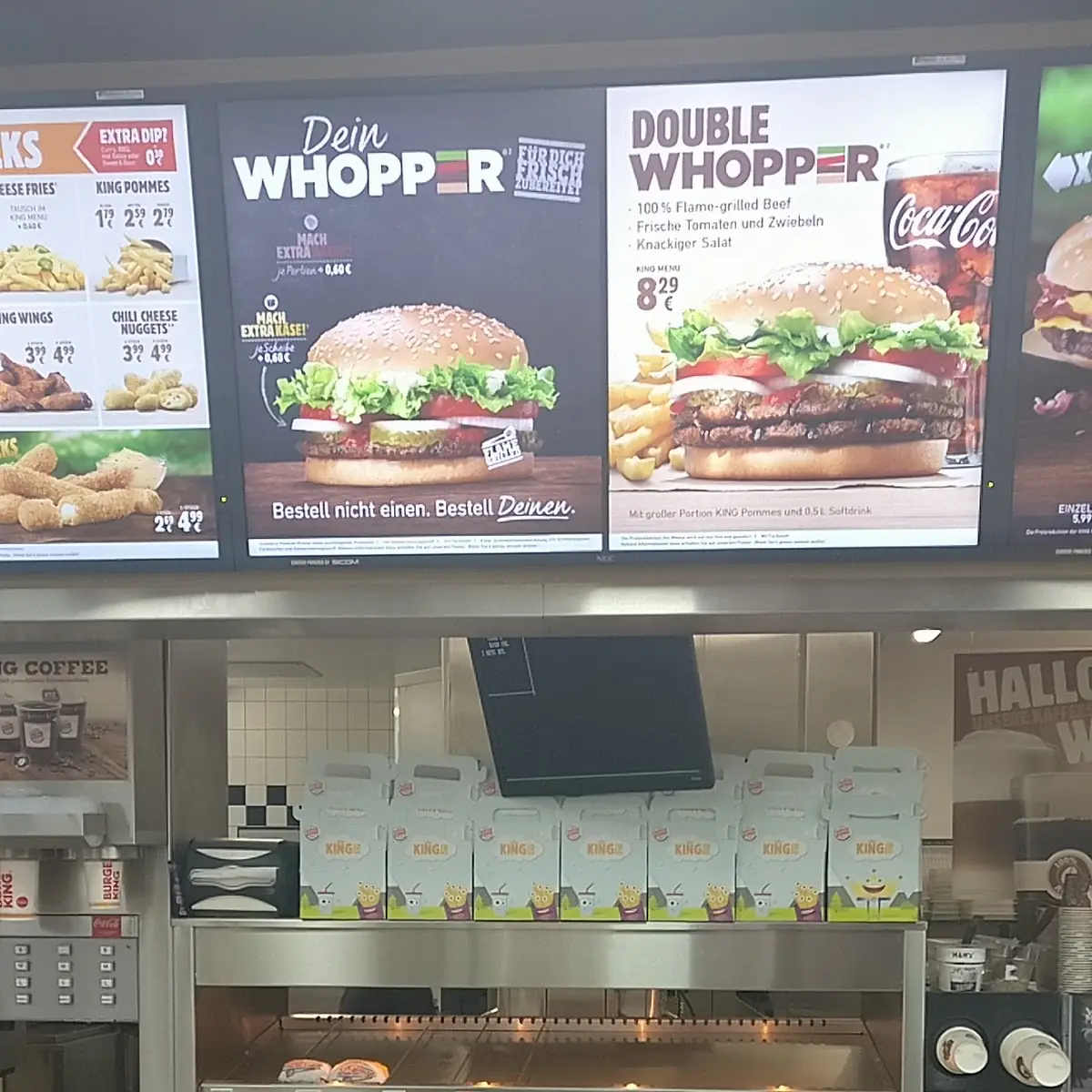 Speisekarte, Burger King Eckernförde