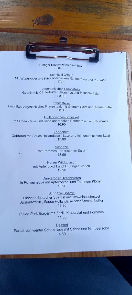 Speisekarte, Landgasthaus Jägerstube