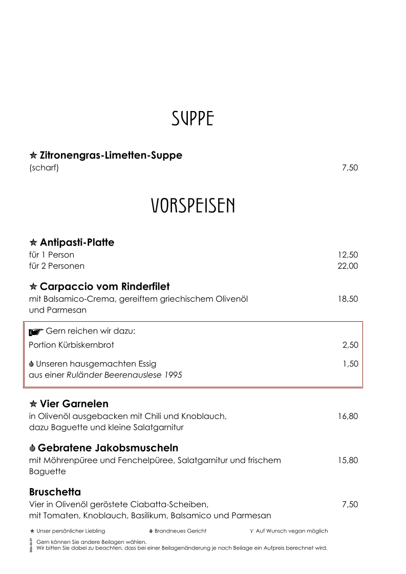 Speisekarte photo 2