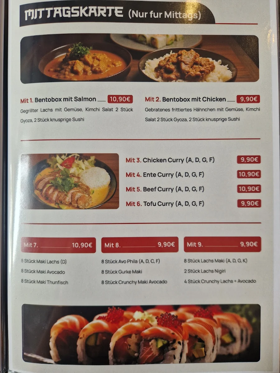 Speisekarte, KICHI Restaurant
