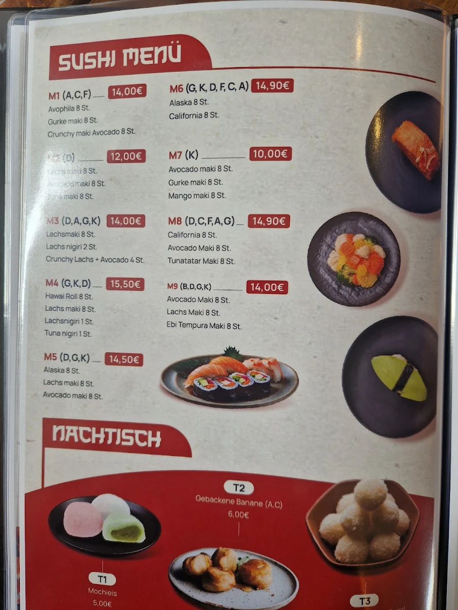 Speisekarte, KICHI Restaurant