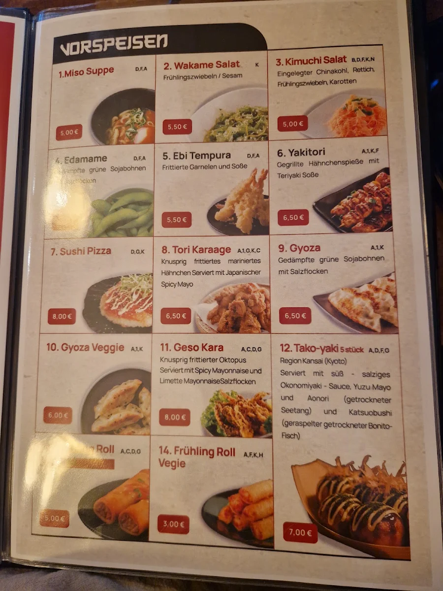 Speisekarte, KICHI Restaurant