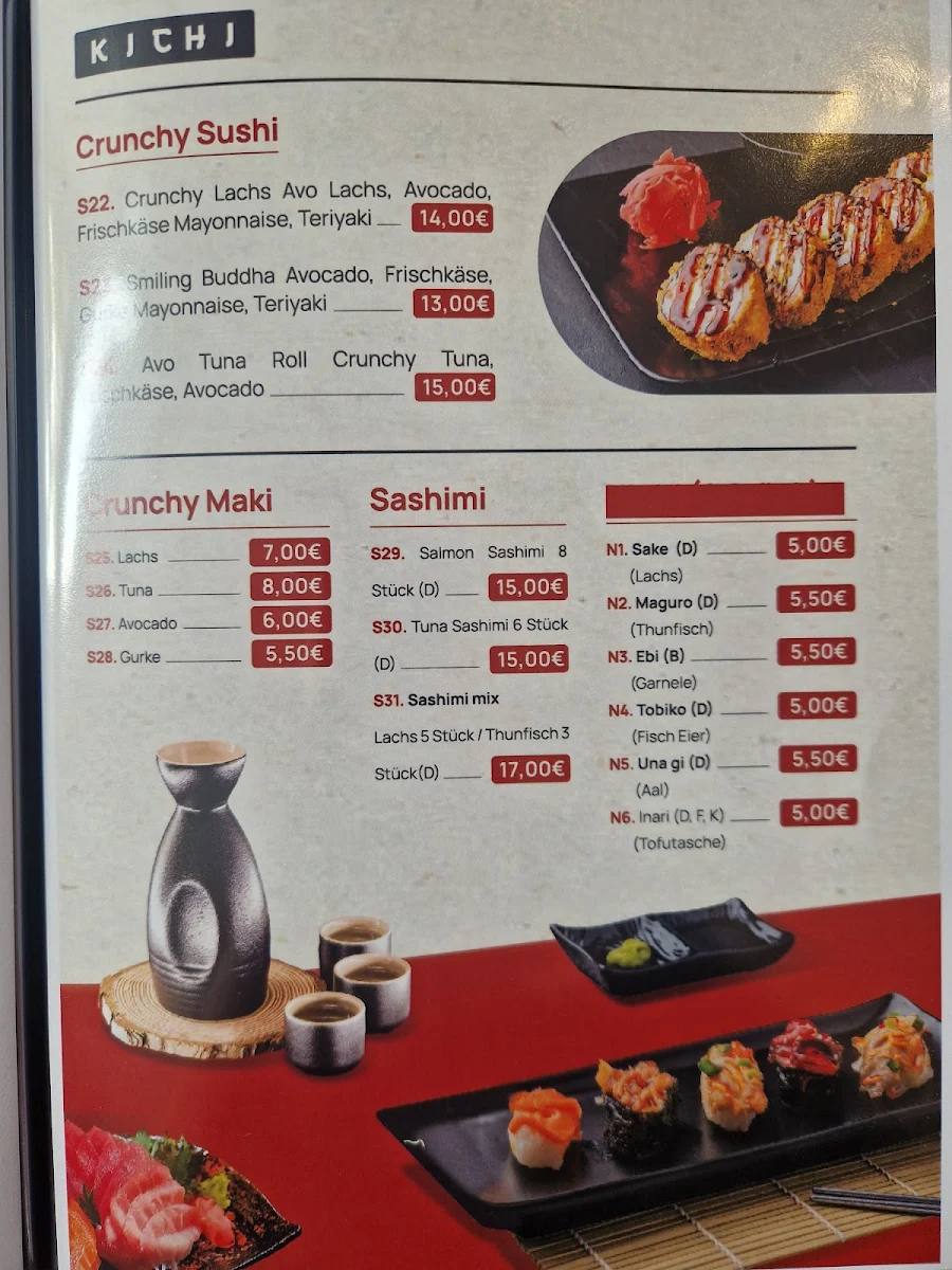 Speisekarte, KICHI Restaurant