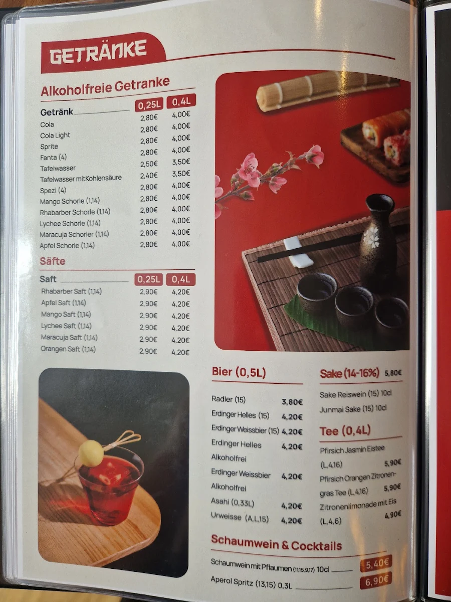 Speisekarte, KICHI Restaurant