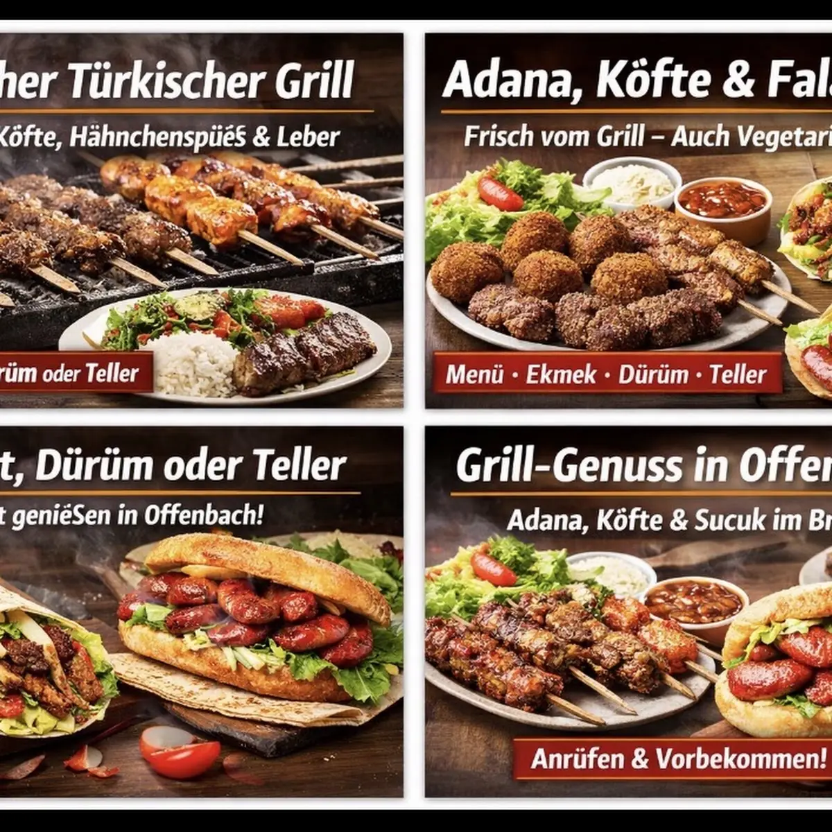 Speisekarte, Köfteci Hamza Kebabcı ciğerci Hamza