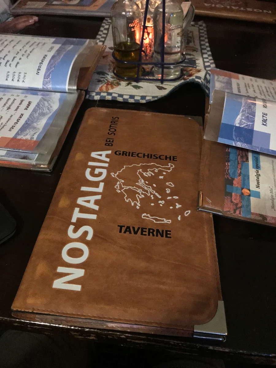Speisekarte, Nostalgia bei Sotiris