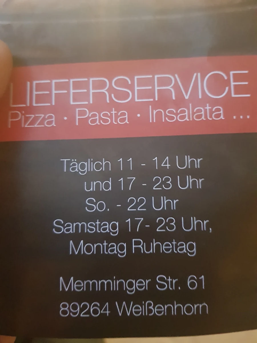 Speisekarte, Pizzeria Santa Lucia Weißenhorn