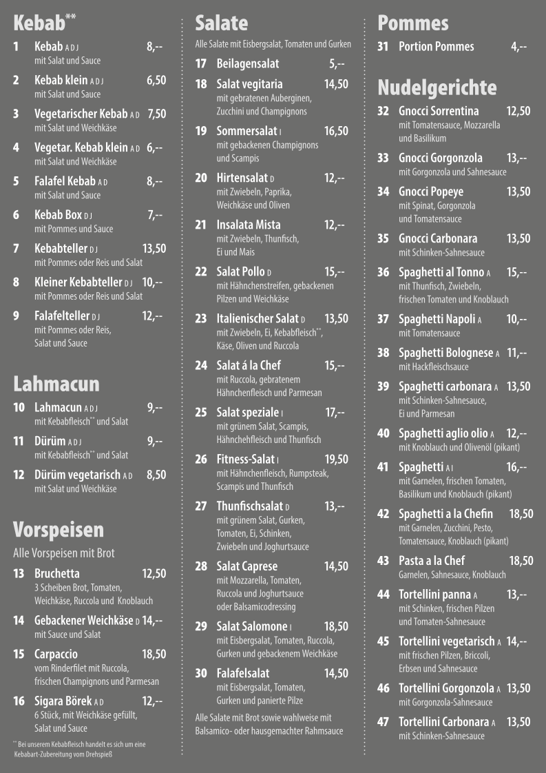 Speisekarte photo 2