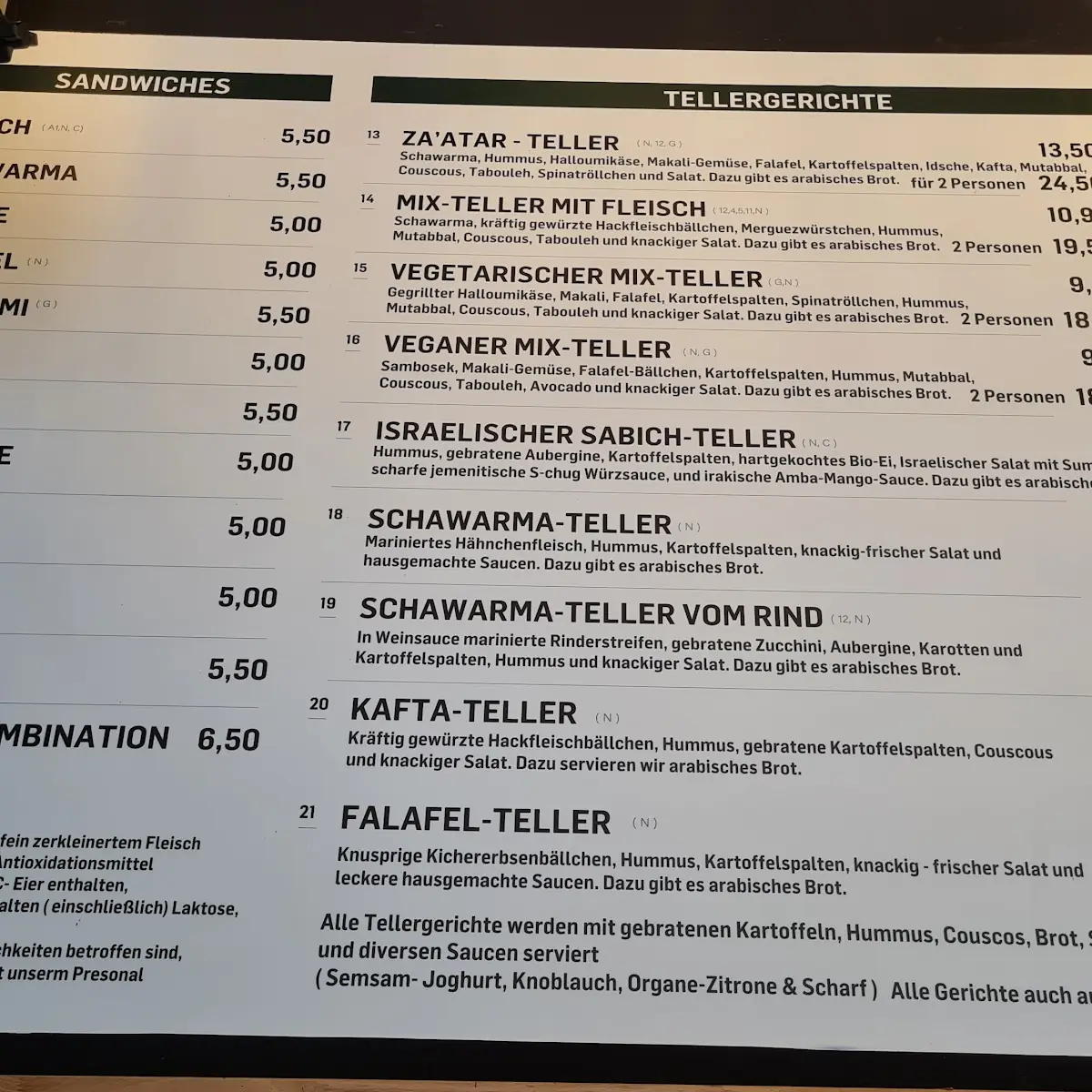 Speisekarte photo 2
