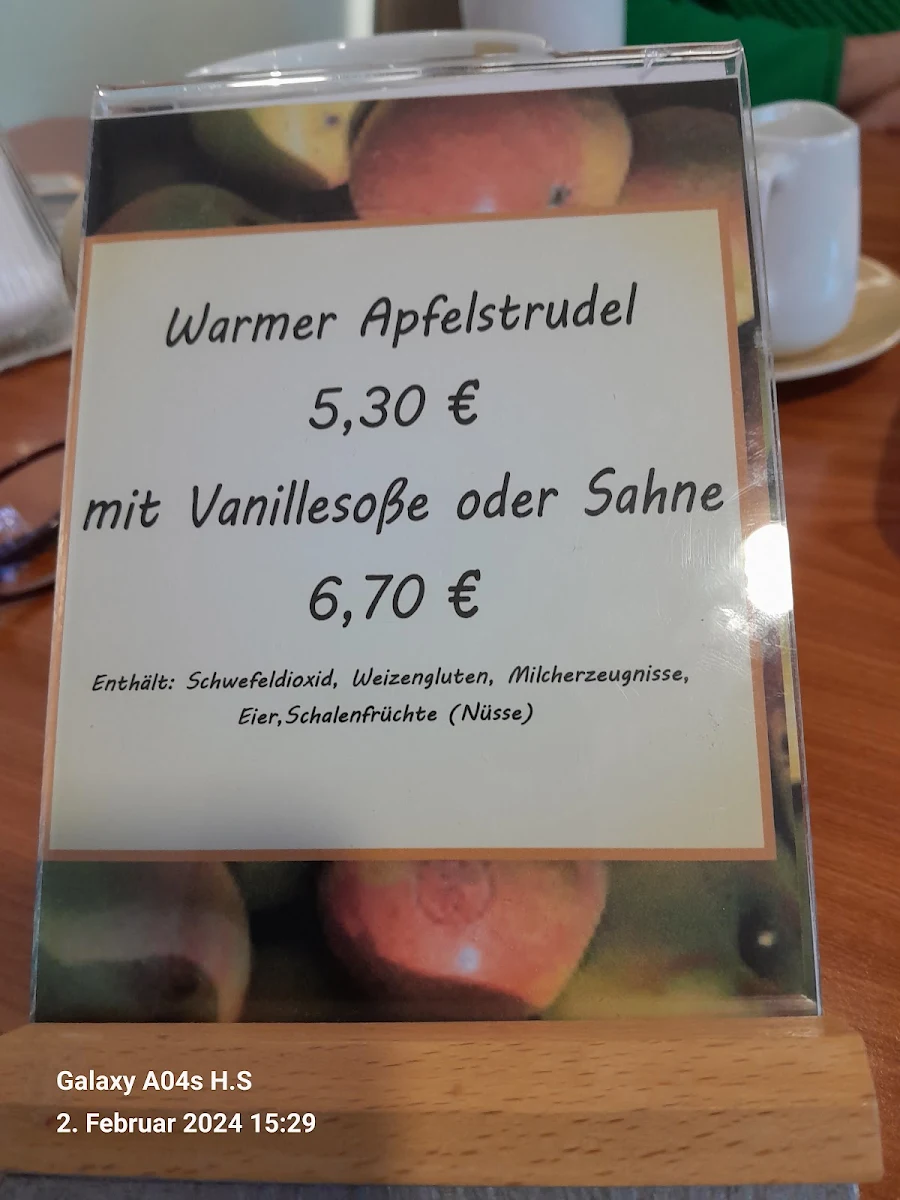 Speisekarte, Café Schneidewind GmbH