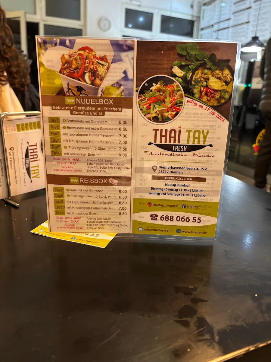 Speisekarte, Thai Tay