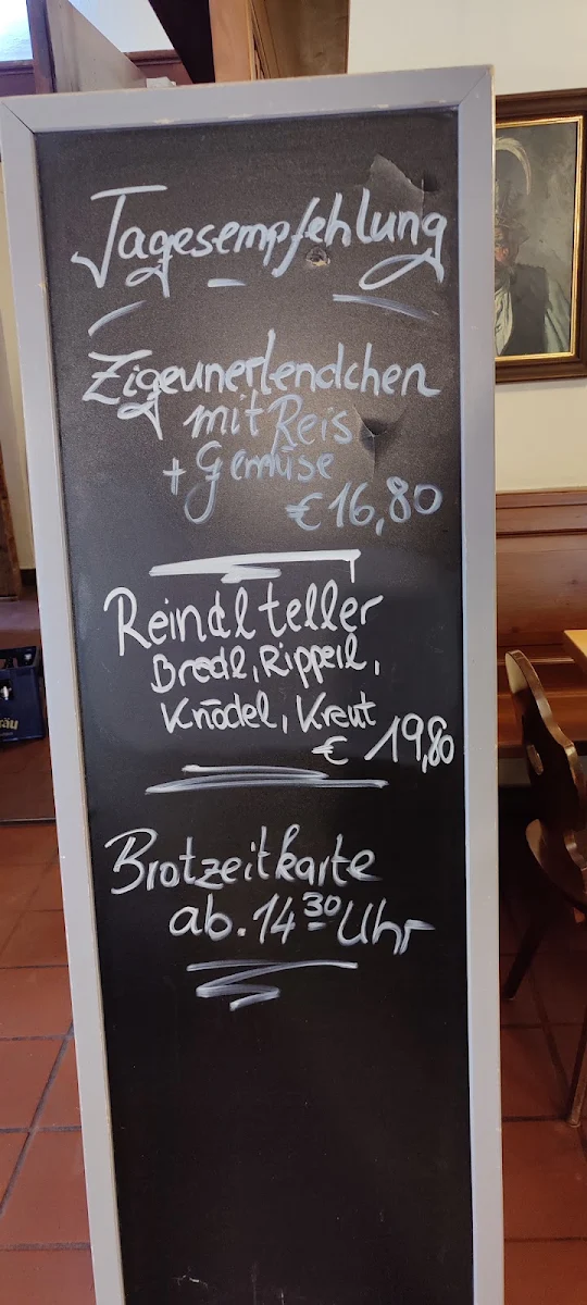 Speisekarte, Schlosswirtschaft Moos