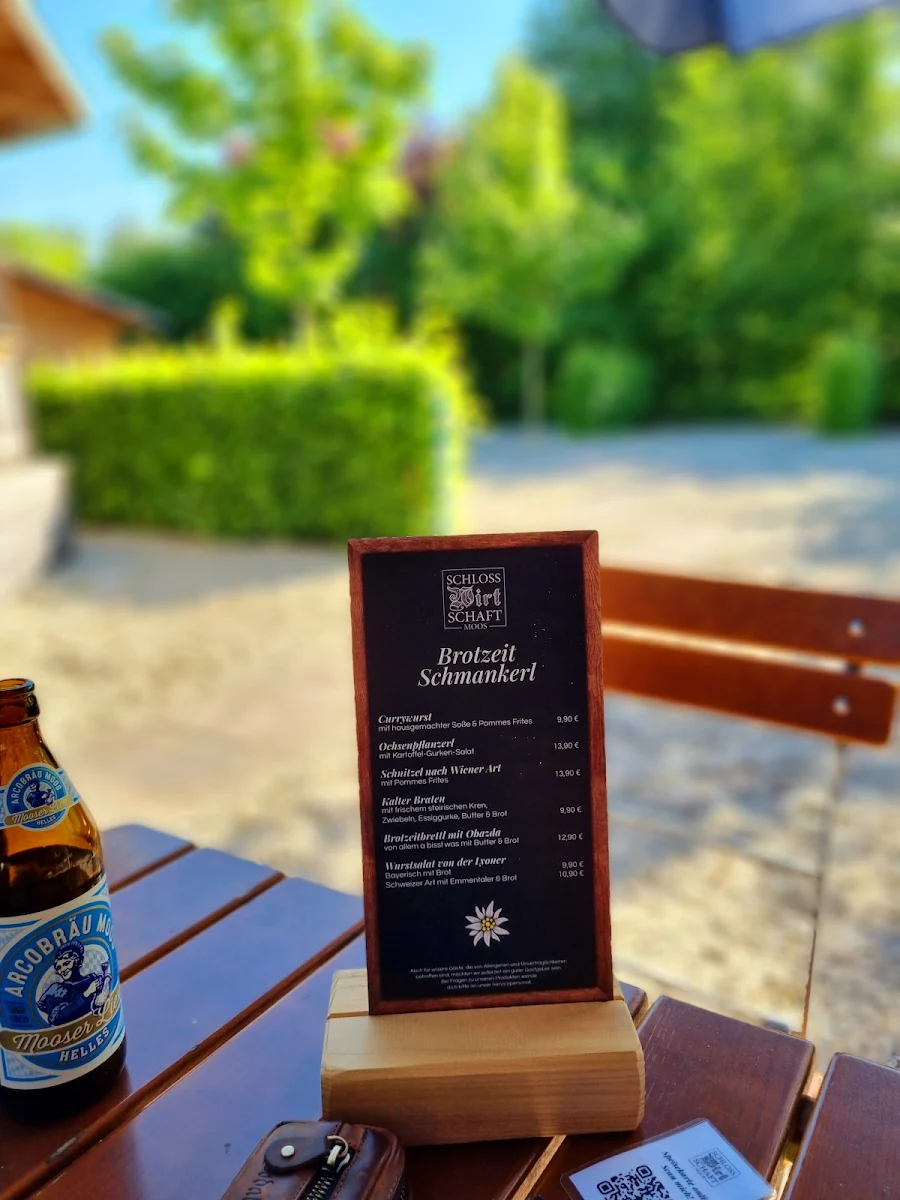 Speisekarte, Schlosswirtschaft Moos