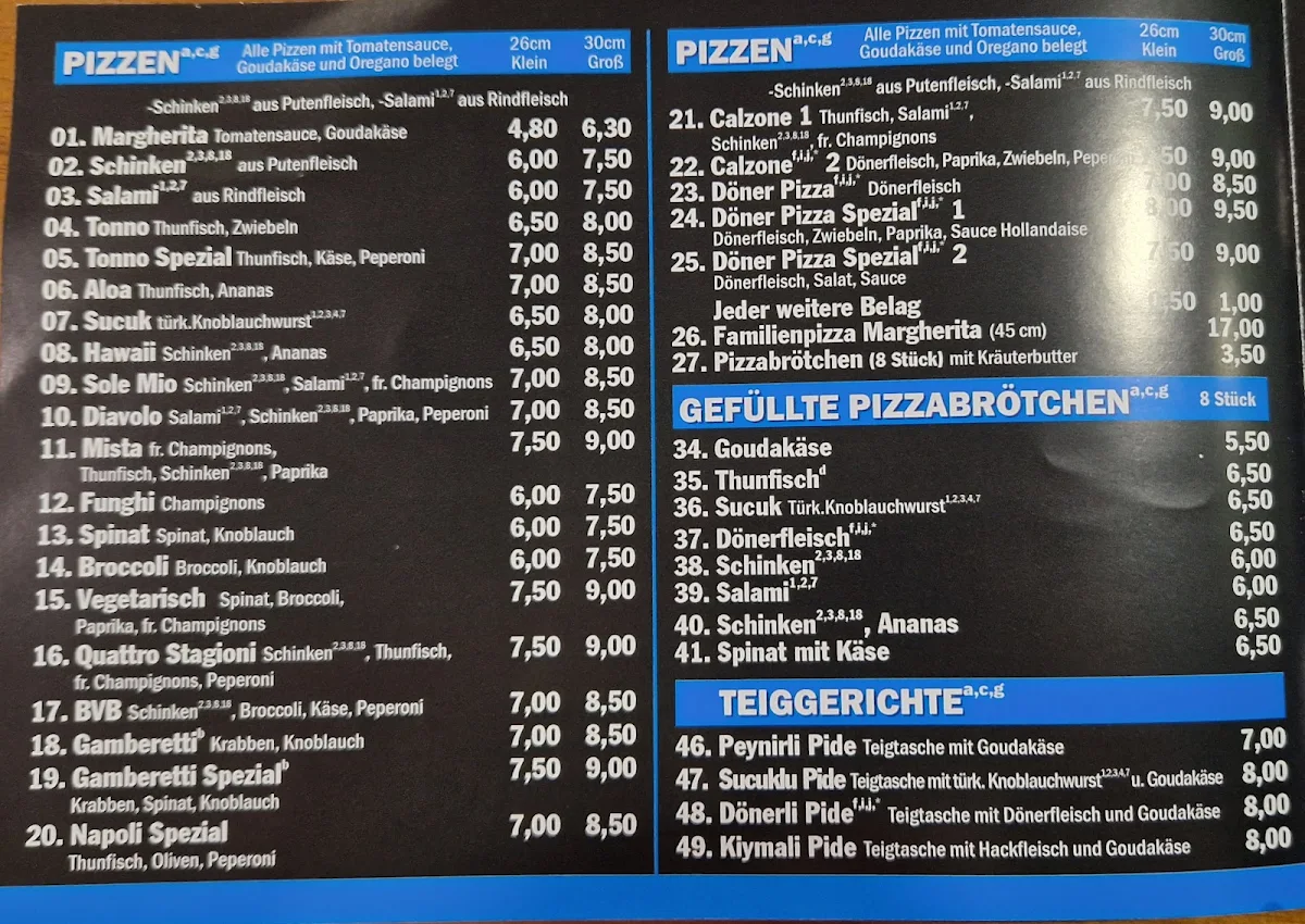 Speisekarte, Istanbul Kebap Haus