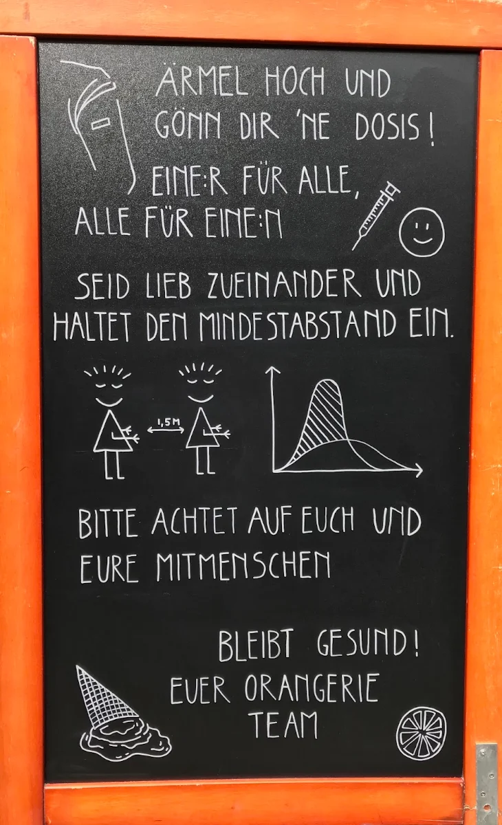 Speisekarte, Eiscafé Orangerie